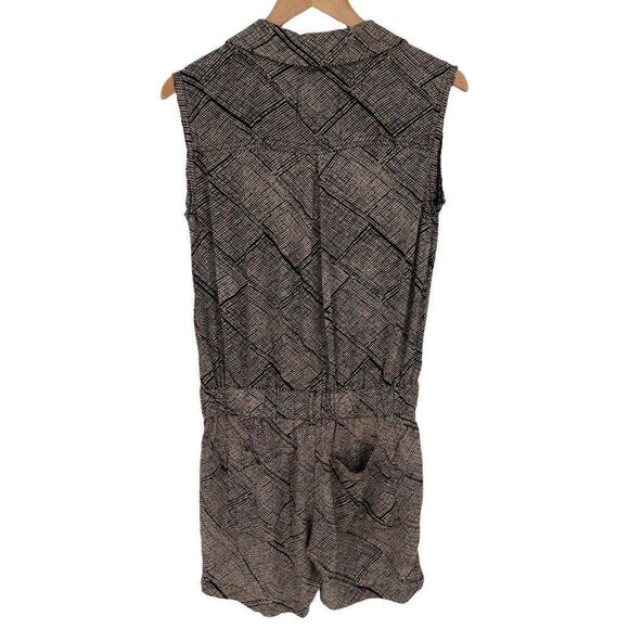 Anthropologie Hei Hei Nova Romper Sleeveless V-Neck Pockets Button Front Tan XS - Picture 8 of 12